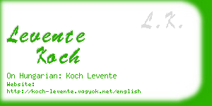 levente koch business card